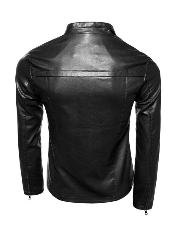 HugMe.fashion Genuine Leather, Black Biker Slim Fit Jacket JK104